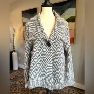 JM Collection Sz 2X Knit Gray Oversized Open Cardigan Sweater Long‎ Sleeve